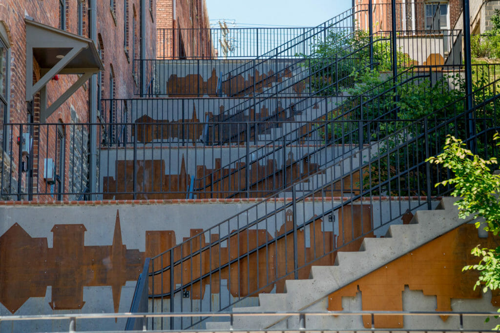 Cityscape sculpture in Lynchburg, Virginia