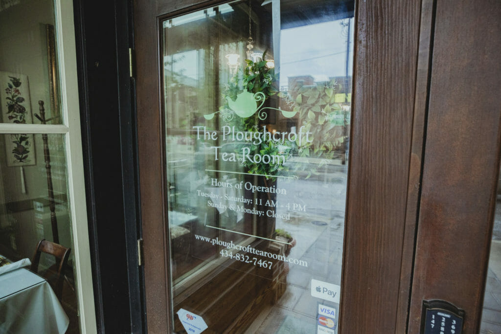 Ploughcroft Tea Room door