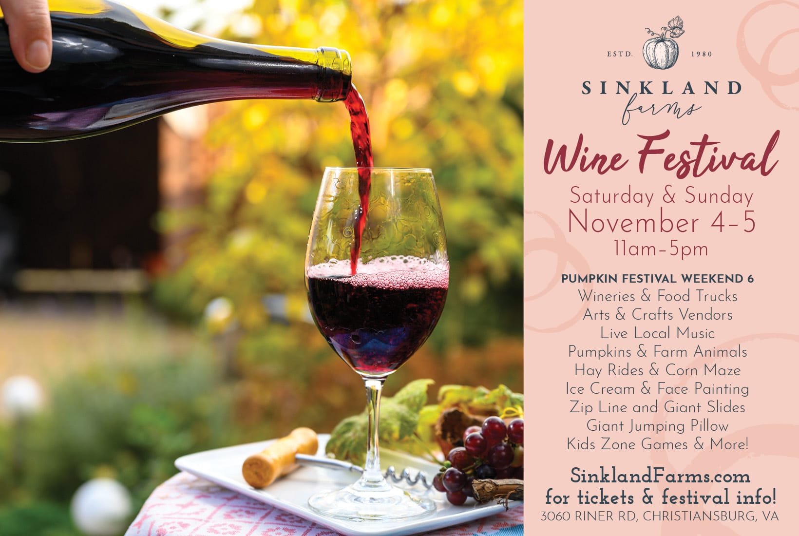 Sinkland Farms 1st Annual Wine Festival LYH Lynchburg Tourism