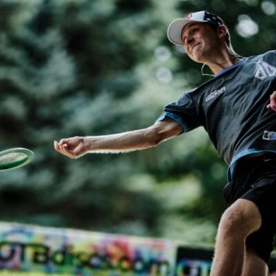 disc golf action shot