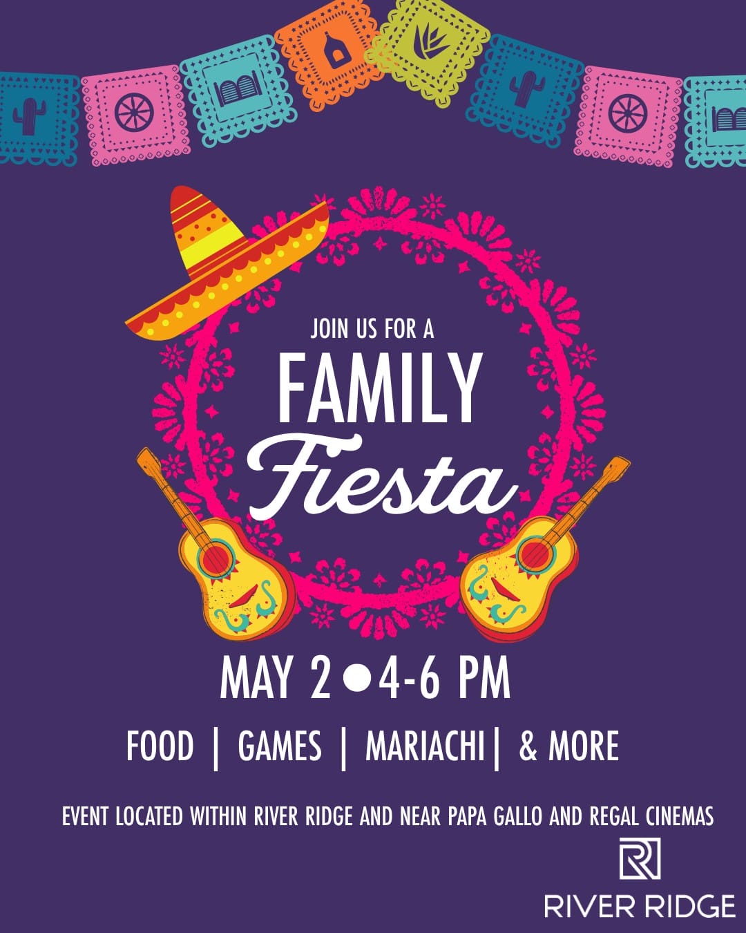 Event graphic, purple background and fun text