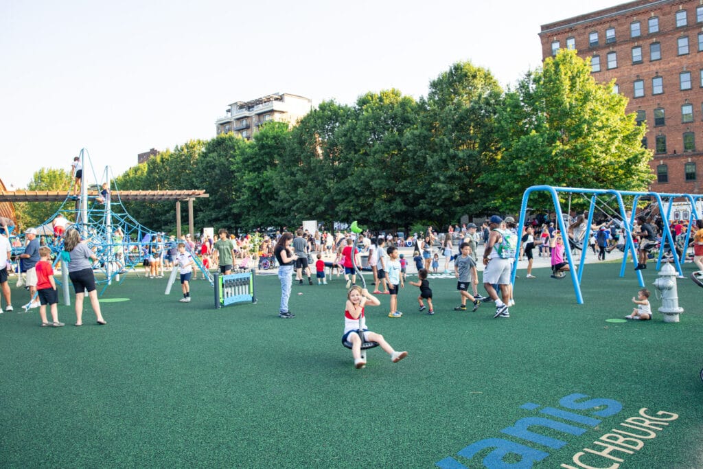 Kids playing on the playground