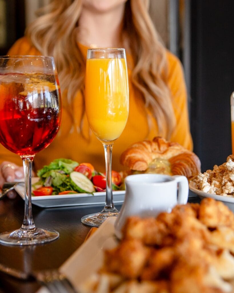 Arrangement of food placed on a table