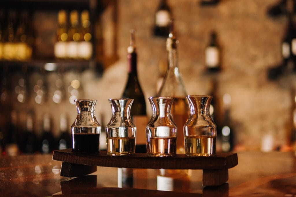 Tasting glasses of Wine